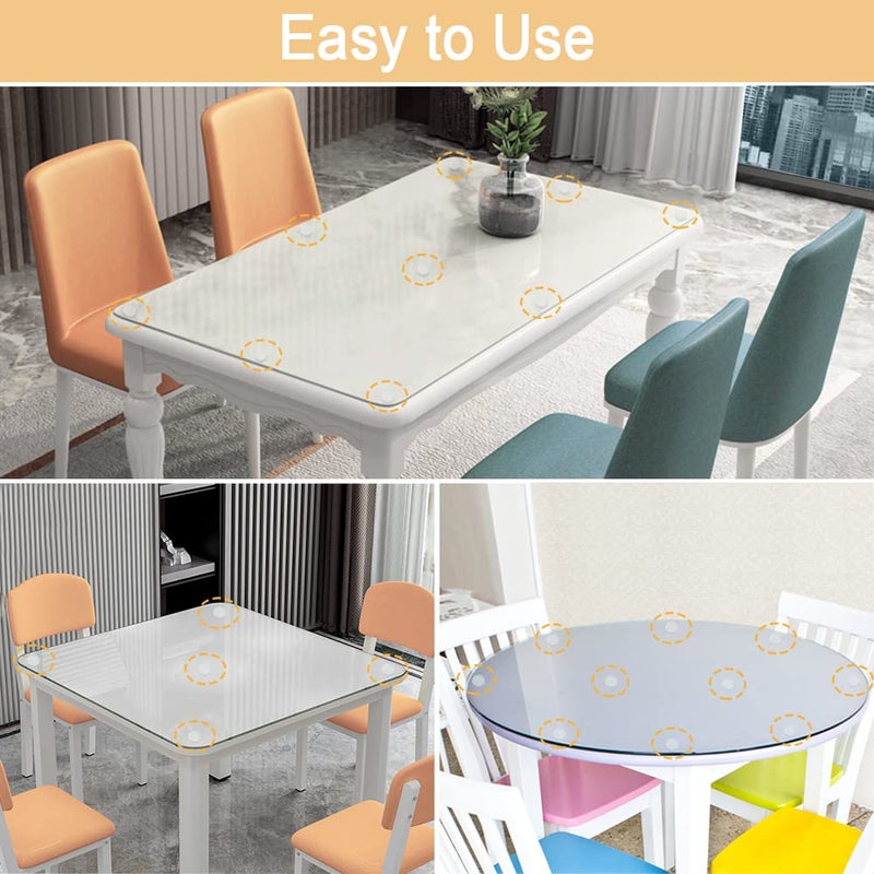 Xfenvs Premium Clear Soft Glass Table Top Bumper, Anti Slide and Scratch for Glass Table, Non-Adhesive Rubber Pads for Glass Table Top Spacer, Round and Square (25mm*2mm, 20 PCS) - Image 5